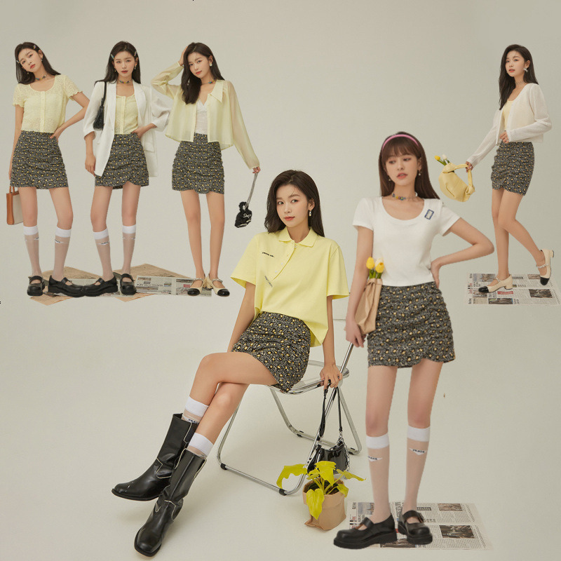 OtherMix碎花女团裙2021年夏季新款短款韩版薄款包臀半身裙子女潮