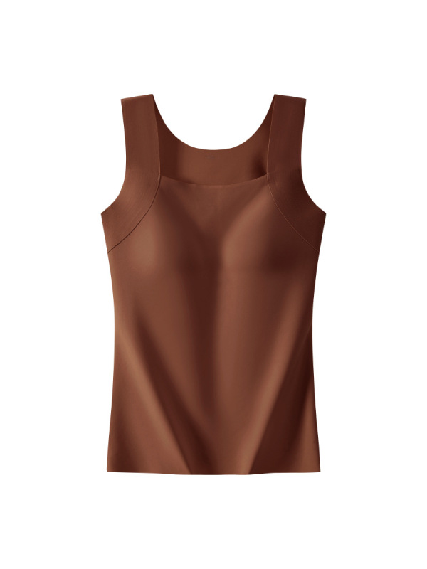 保暖背心免穿文胸无痕肌底衣升温秋冬隐形背心女带胸垫打底