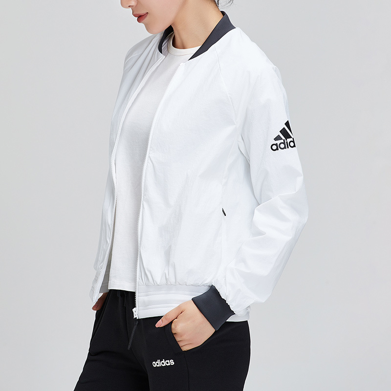 adidas女服外套夹克飞行领休闲运动服DW4553