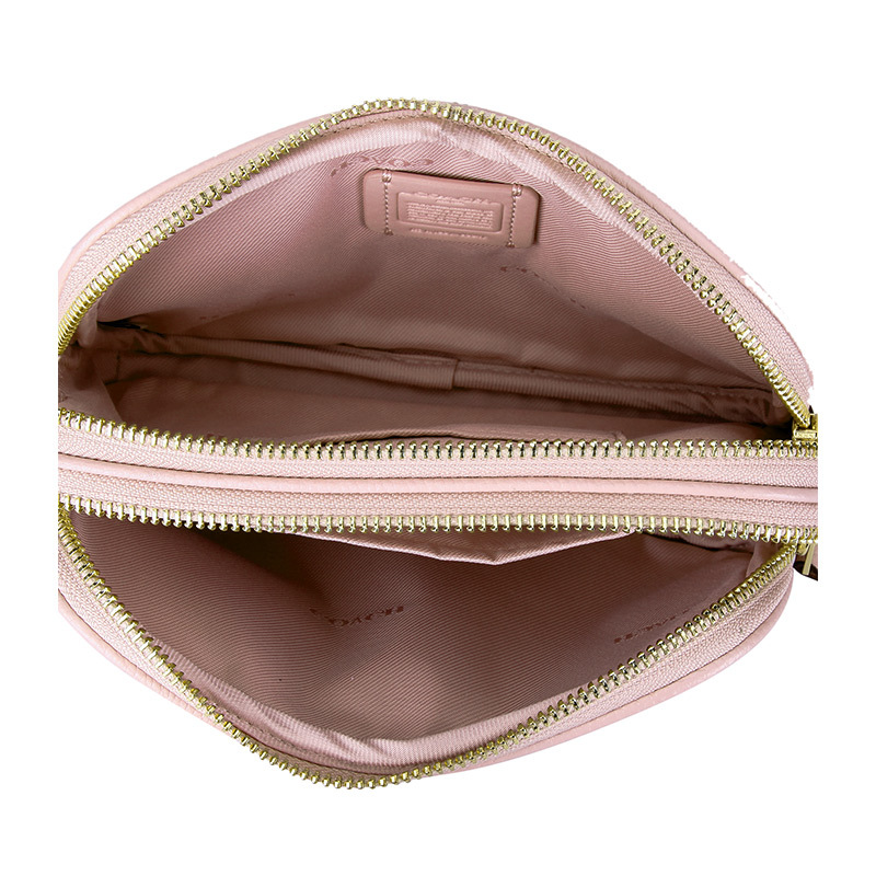COACH 蔻驰 奢侈品 女士专柜款粉色皮质单肩斜挎包