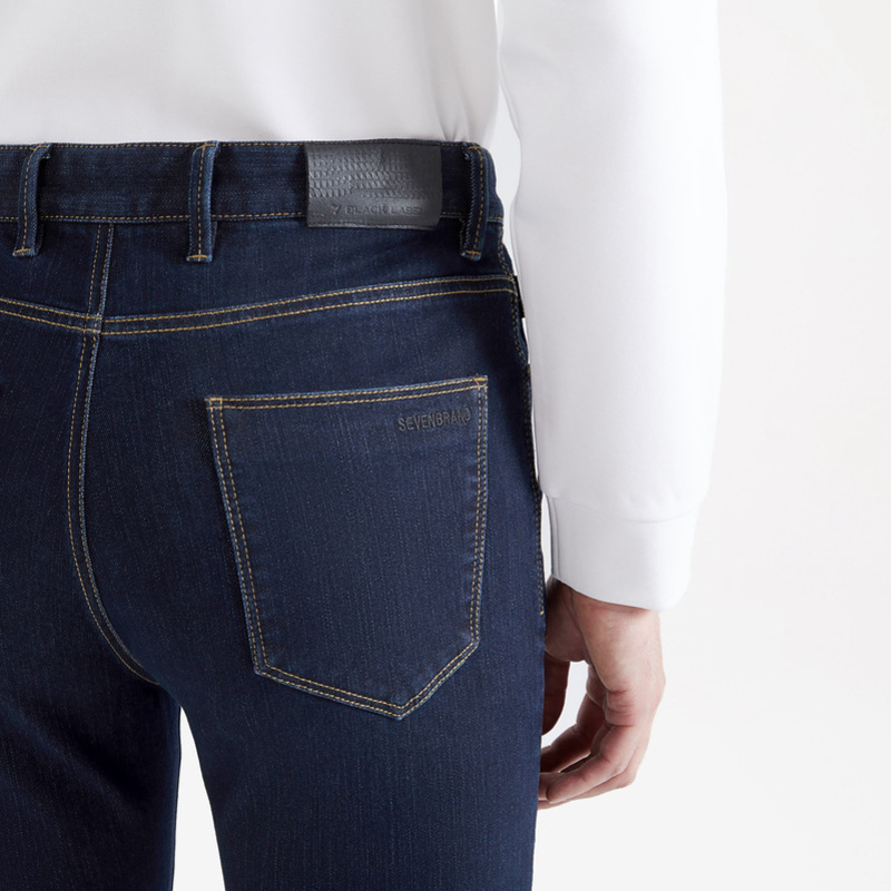 柒牌seven男装牛仔裤秋季青年弹力舒适抗皱耐磨直筒牛仔裤