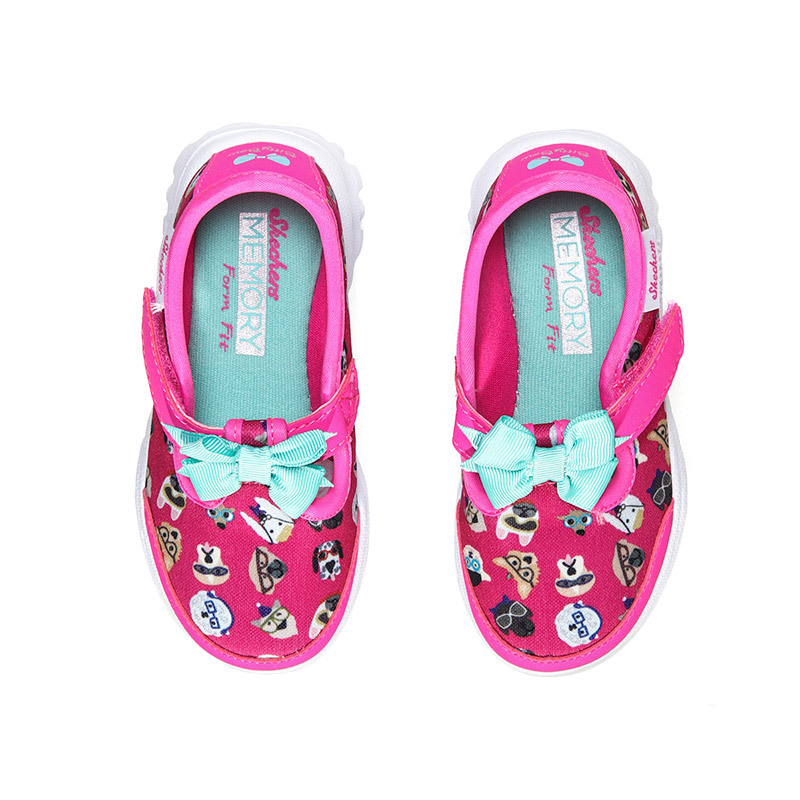 SKECHERS斯凯奇女小童鞋蝴蝶结玛丽珍网布休闲鞋81141N 81141N/HPMT桃红+彩