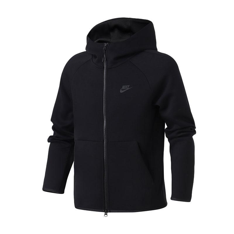 【自营】NIKE男装外套秋冬针织黑色舒适连帽夹克休闲运动服928484