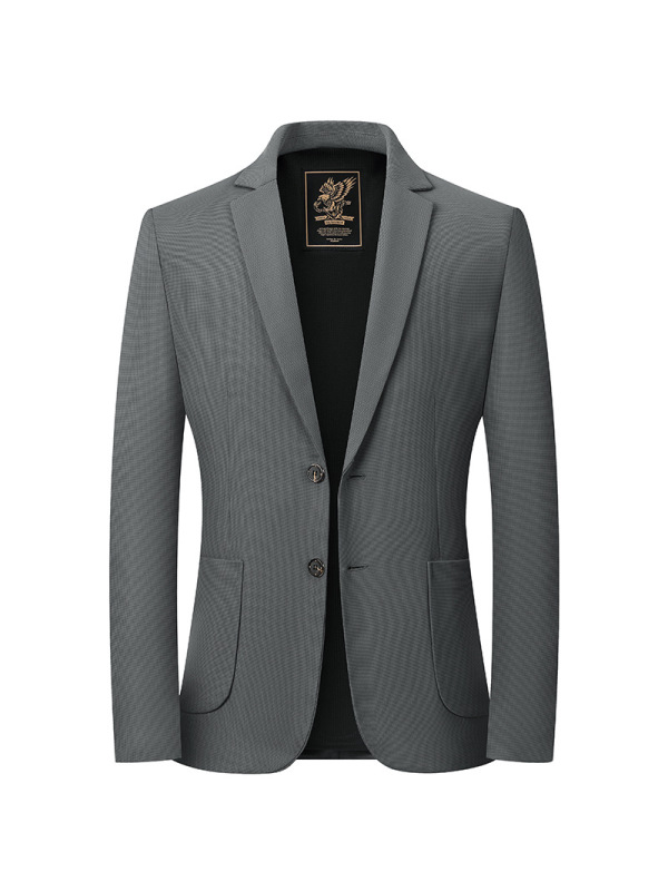 免烫细华夫格锦氨牛奶丝弹力西服男士春夏薄款西装休闲便西男上衣