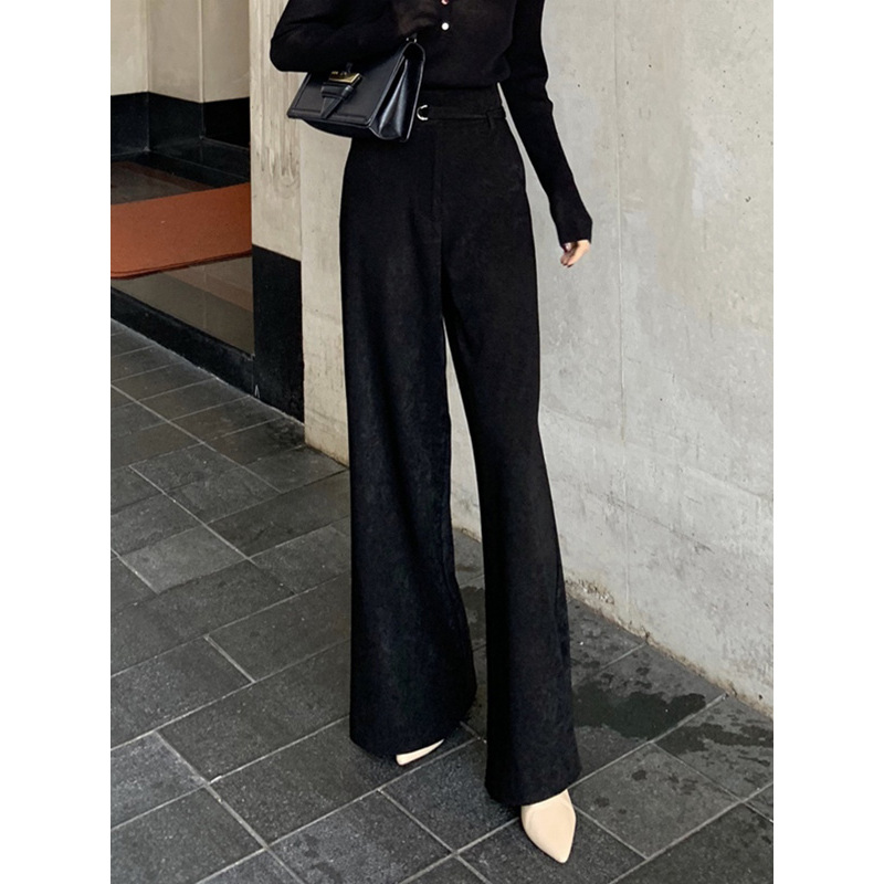 丝柏舍2019秋装女士韩版高腰经典复古修身休闲裤S93B4290K