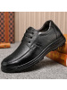 头层牛皮男鞋秋季新款商务皮鞋子真皮软底舒适系带爸爸鞋男士单鞋