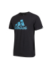 阿迪达斯adidas跆拳道新款男装训练跑步短袖运动休闲T恤-ADICTT_0 黑蓝色 2XL