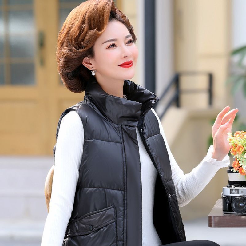 中老年女装冬装大码200斤马甲妈妈秋冬装时尚马夹外套