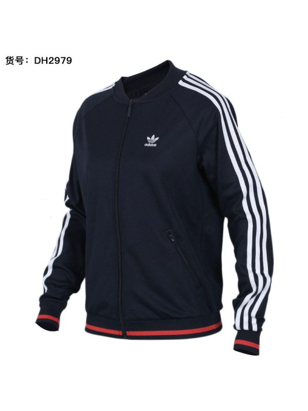 阿迪达斯三叶女装春秋季休闲运动服跑步夹克外套DH2979