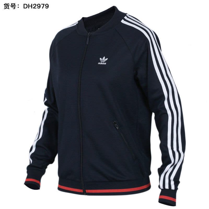 阿迪达斯三叶女装春秋季休闲运动服跑步夹克外套DH2979图片