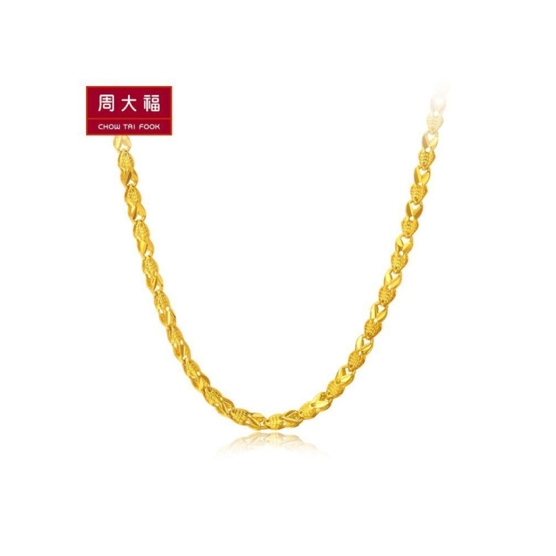 周大福珠宝首饰经典时尚足金黄金项链计价计价工费388元f175060