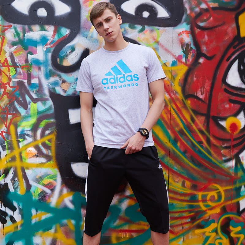Adidas阿迪达斯跆拳道短袖男速干透气运动休闲T恤运动服ADICTT-GYBU-1图片