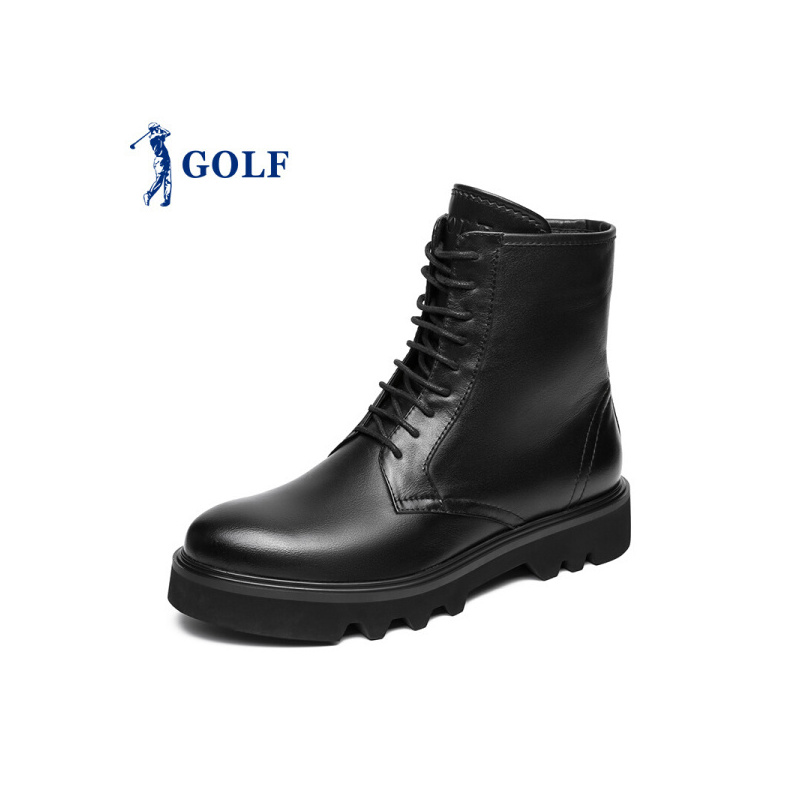 GOLF/高尔夫新品时尚英伦户外短筒马丁靴男黑色