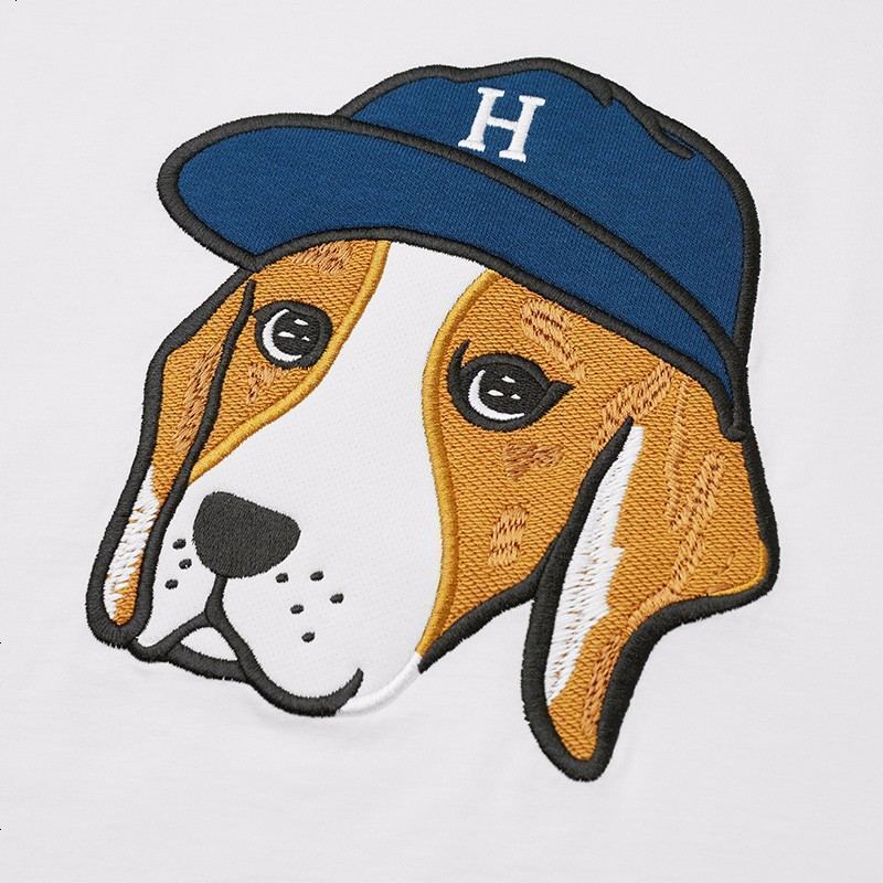 哈吉斯hazzys春夏装新款t恤男大狗图案常规款短袖男士t恤