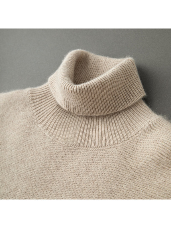 新款加厚高领男士山羊绒衫套头纯色针织衫大码长袖套头打底毛衣