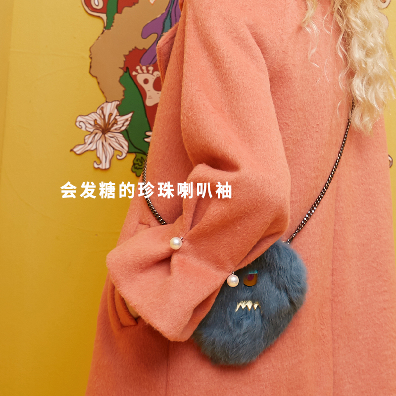 妖精的口袋Y秋冬毛呢外套女韩版潮中长款冬装呢子大衣女R_1