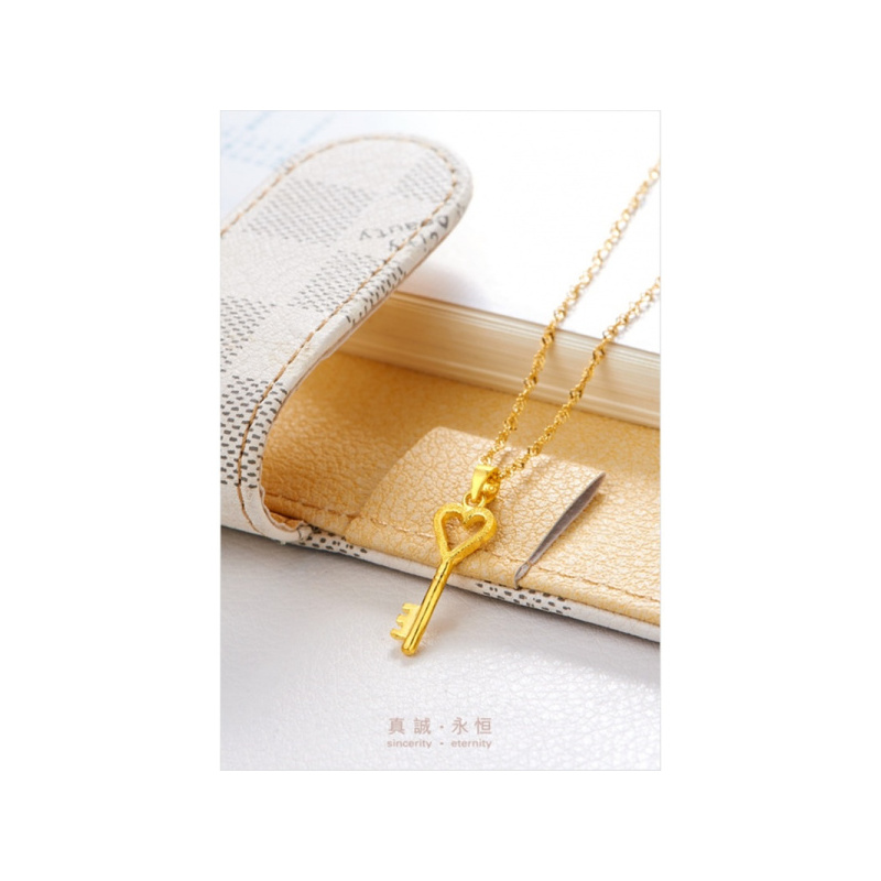 周大福首饰开心钥匙光沙足金黄金吊坠计价（工费48元）F217473