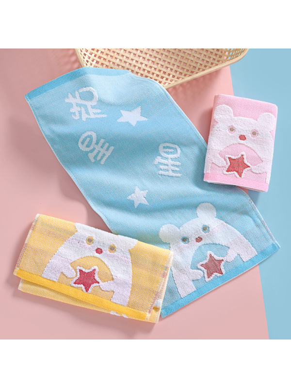 Ceba纯棉儿童毛巾家用学生洗脸小毛巾柔软吸水洗脸巾厂家