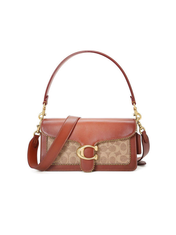 COACH 蔻驰 TABBY通勤肩背 女士斜挎包 老花拼皮金扣6793
