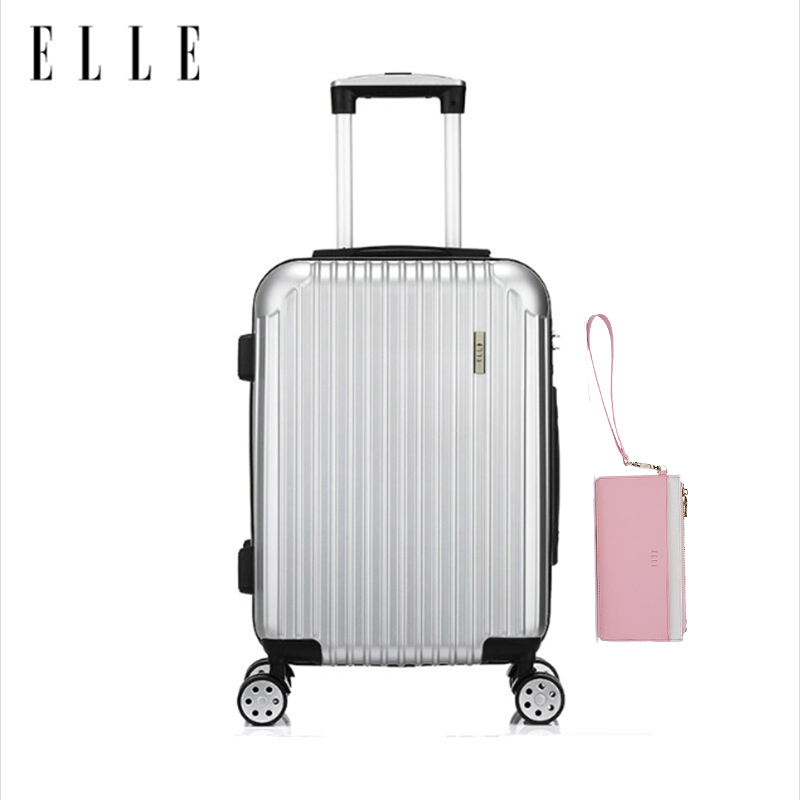 ELLE（她）飞机轮商务休闲20寸旅行箱61220 20寸+长款便携卡包/手拿包