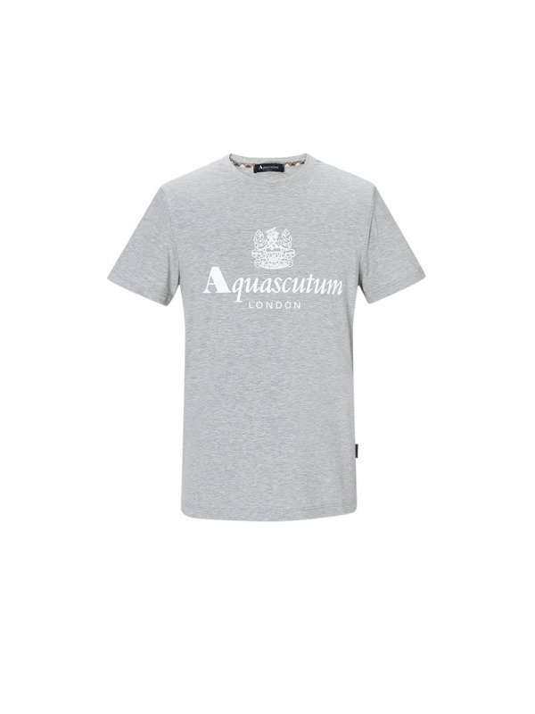 雅格狮丹AQUASCUTUM 男士T恤 LOGO印花棉质QMT001M0