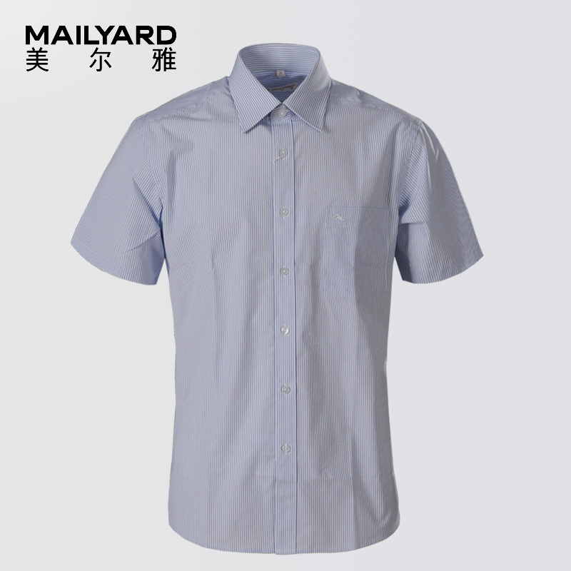 美尔雅(MAILYARD)衬衫短袖 商务男士衬衣 男式职业工装短衬 090