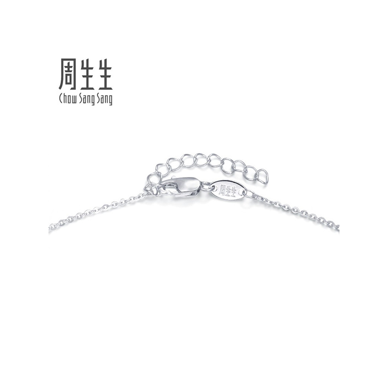 周生生(CHOW SANG SANG)Pt950铂金LACE蕾丝花项链白金项链女定价