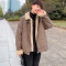 【COMEACROSS】冬装韩版加厚工装棉衣宽松羊羔毛翻领厚棉服棉袄
