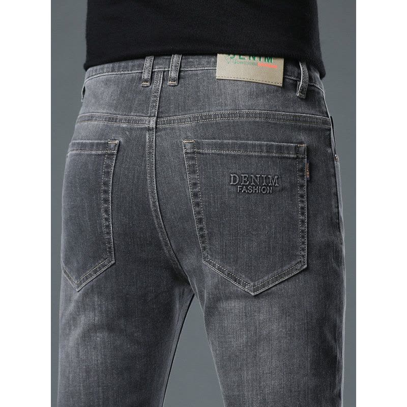 广州加厚男士牛仔裤高端轻奢修身弹力潮牌大码轻商务小直筒长裤男图片