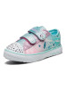 斯凯奇（SKECHERS）童鞋低帮可爱帆布鞋时尚闪钻印花魔术贴休闲鞋10728N