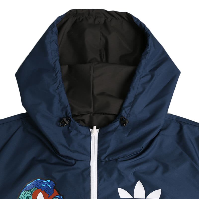 Adidas阿迪达斯外套男2019夏季新款三叶连帽休闲运动夹克DX4218图片