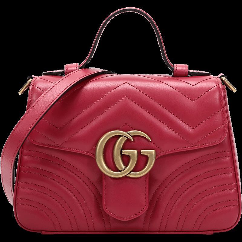GUCCI 古驰 女士GG Marmont系列皮革迷你手提包单肩包 547260 DTDIT
