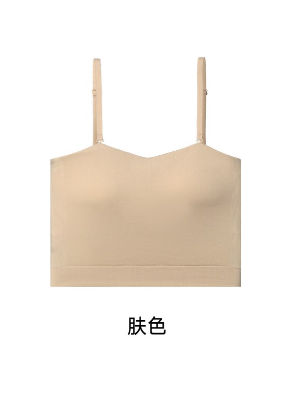 吊带背心女春夏季带胸垫免穿文胸无肩带美背内衣内搭外穿打底上衣