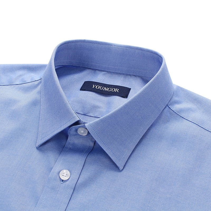 youngor/雅戈尔秋季新品男士商务正装蓝色dp免烫长袖衬衫272hja