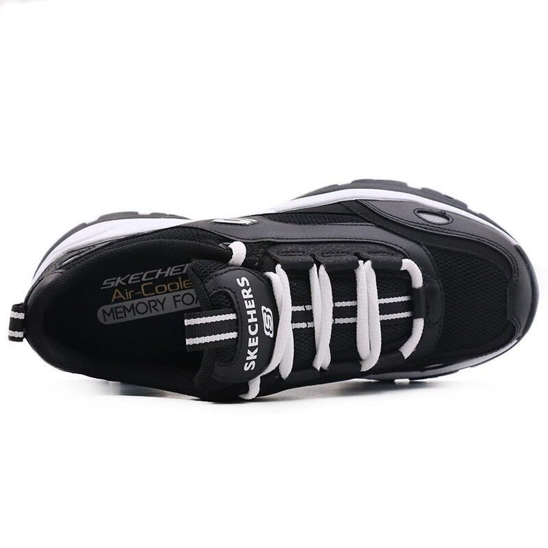 斯凯奇Skechers 女鞋运动鞋春夏季D’lites熊猫鞋绑带复古休闲鞋88888327/BKW图片