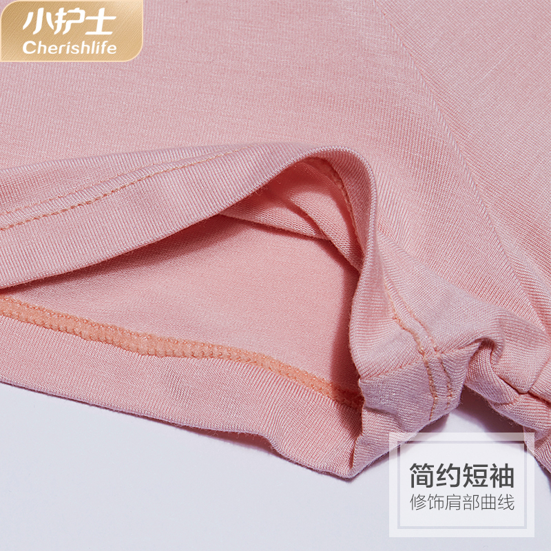 小护士睡衣女夏睡裙女士莫代尔花边短袖睡衣SSQ076