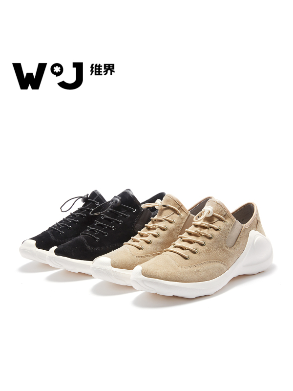 维界鞋子男2018春季新款牛反绒时尚个性休闲鞋男韩版潮流户外板鞋
