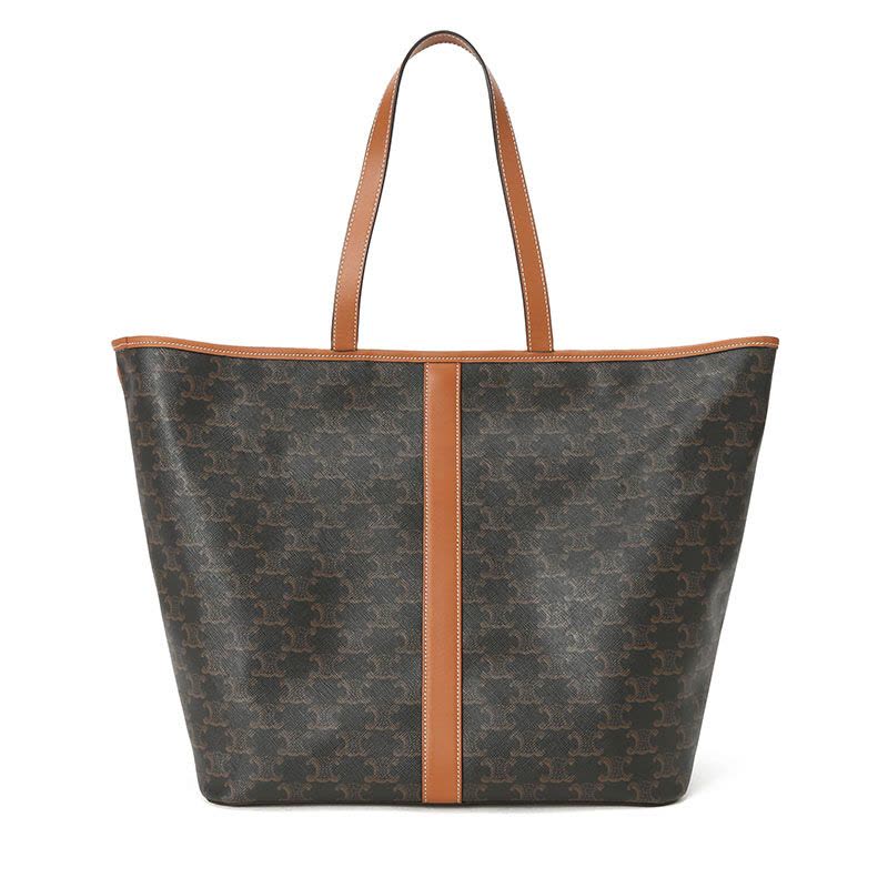 预订 CELINE Triomphe TOTE 字母印字标老花涂层帆布 单肩包 30x37x22CM图片