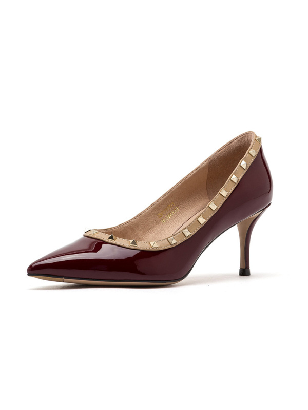 星期六(ST&SAT)春季新款尖头细跟铆钉浅口单鞋女SS01111771