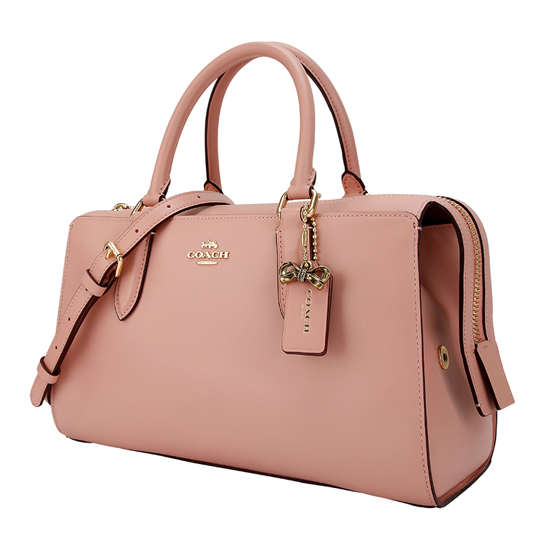 COACH 蔻驰 奢侈品 女士专柜款粉色皮革手提单肩斜挎两用包 39290 GD/PY
