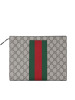 【预定】GUCCI 条纹织带GG涂层手拿包 26*20*6CM