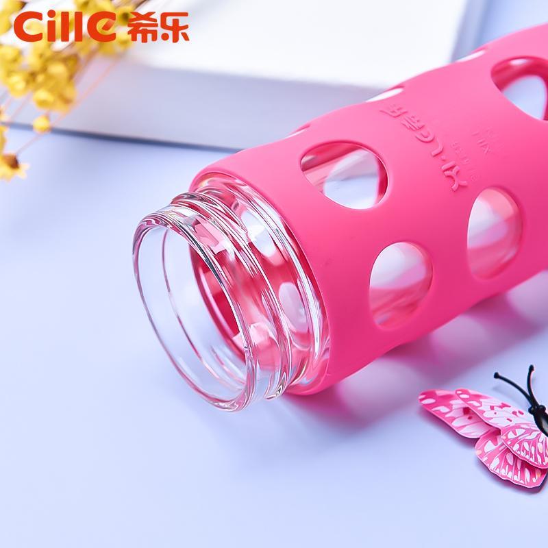 希乐双层防烫玻璃杯创意潮流水杯子学生简约茶杯便携带盖随手杯