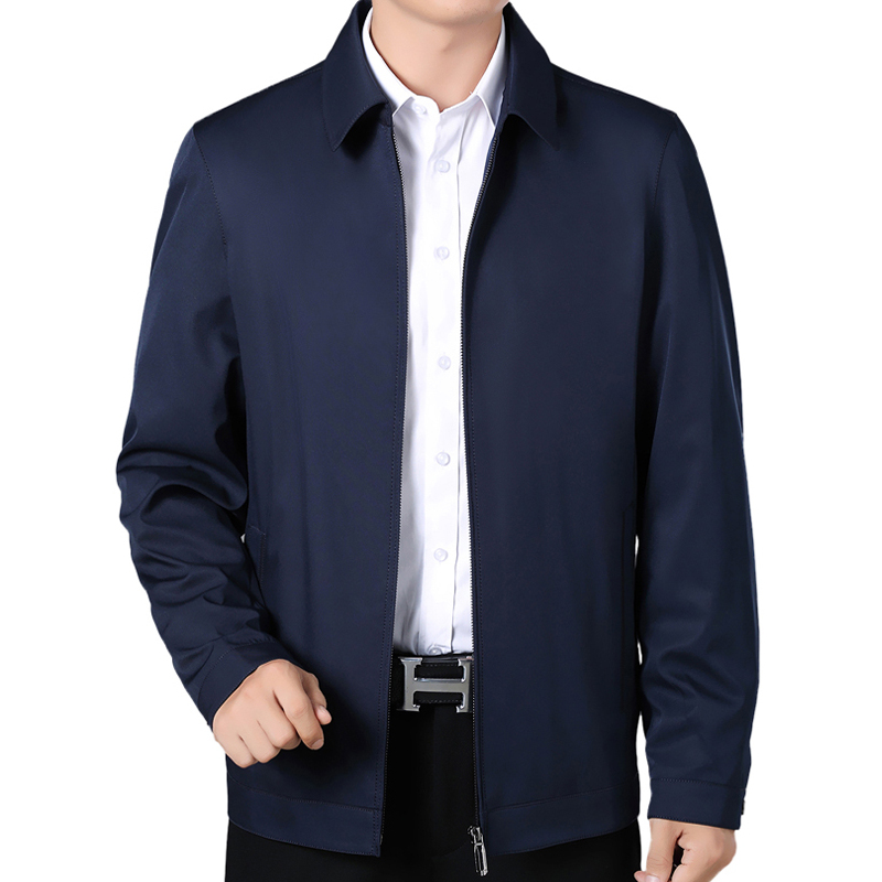 恒源祥男士夹克外套休闲2020新款男装翻领夹克男中年爸爸装上衣