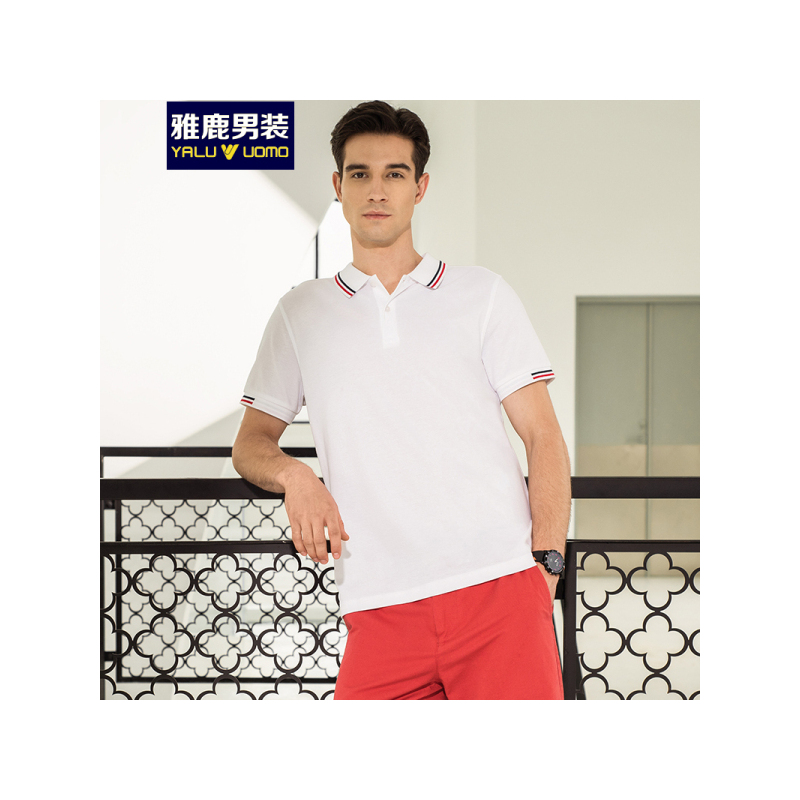 雅鹿男装商务休闲男式POLO衫多色T恤衫ADD2TB121F