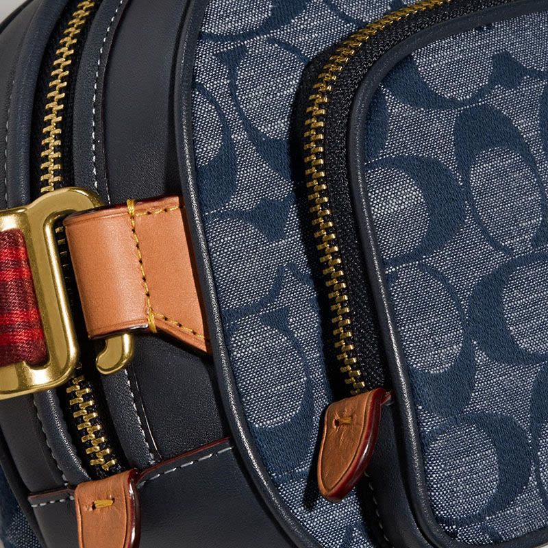 COACH\蔻驰 CHAMBRAY 男女通用款 中性款腰包单肩斜挎包 logo印花牛仔 26*14*7CM图片
