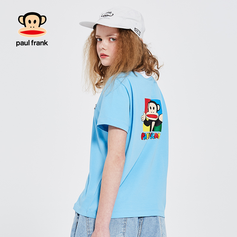 Paul Frank/大嘴猴2019夏季新款T恤女纯色韩版小清新上衣短袖夏装