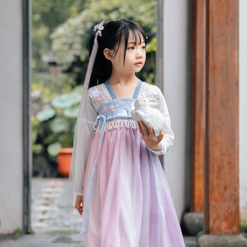 紫依汉服中国风唐装超仙春装襦裙古装连衣裙