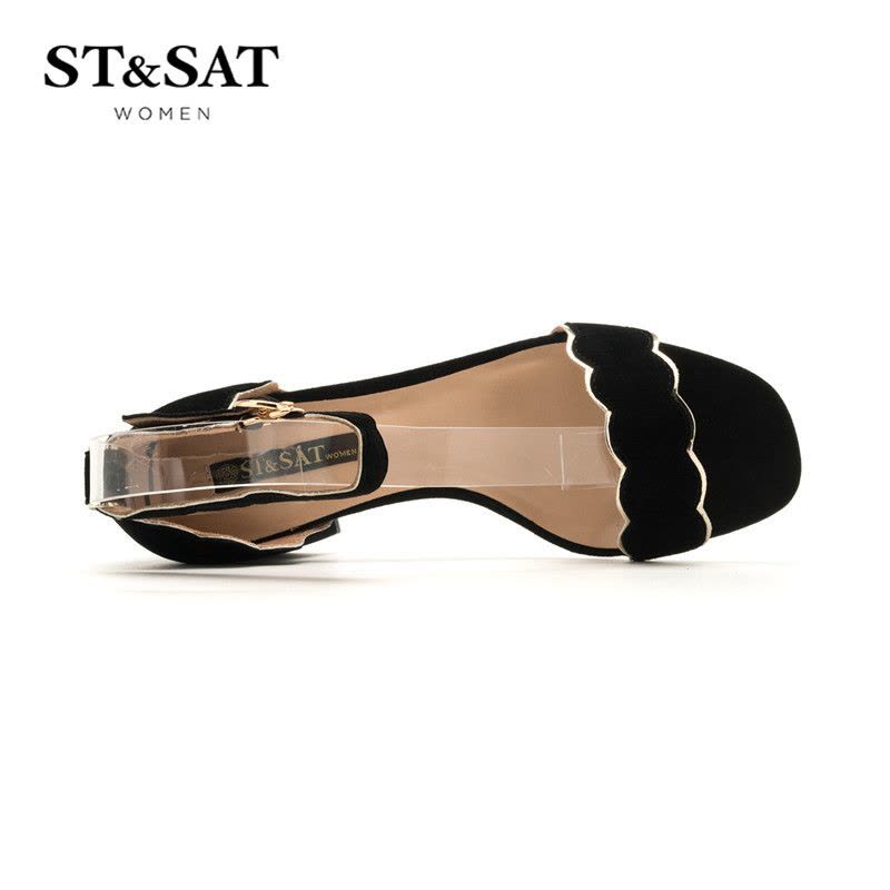 St&Sat/星期六夏季新款小清新高跟港味复古凉鞋女SS82115619图片