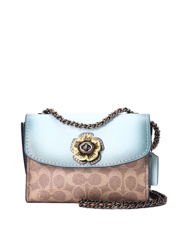 COACH PARKER 18 山茶花单肩包 29417 牛皮革\PVC 白色