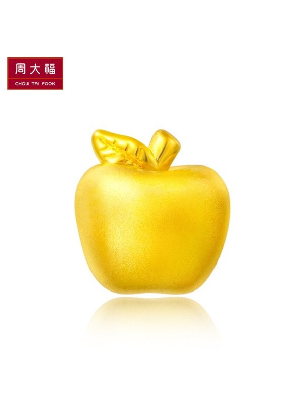 周大福首饰饱满苹果plus转运珠足金黄金吊坠R19032